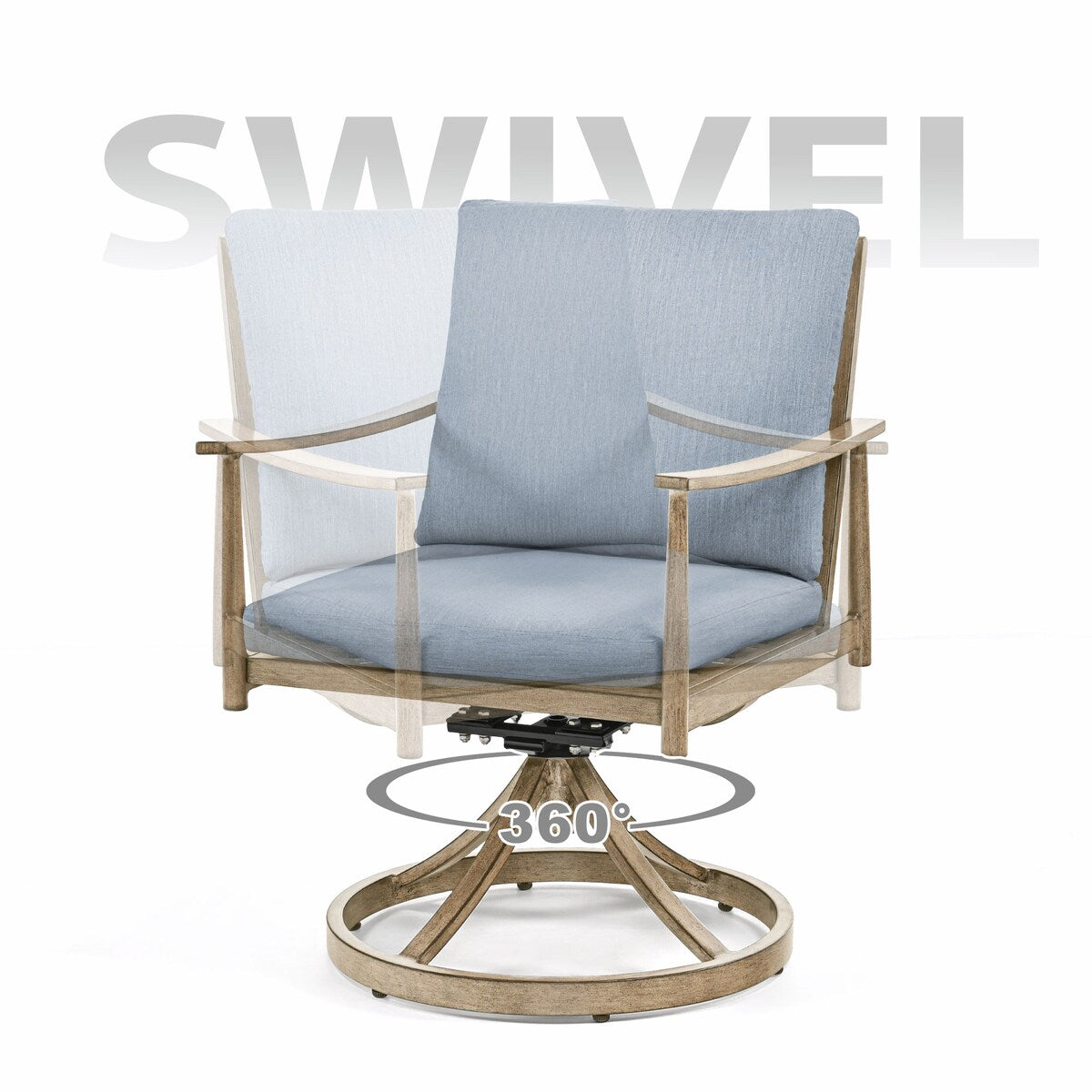 Set da pranzo per patio in alluminio SleekLine da 7 pezzi con schienale in fettuccia e cuscini rimovibili