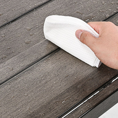 Set da pranzo per patio in alluminio SleekLine da 7 pezzi con schienale in fettuccia e cuscini rimovibili