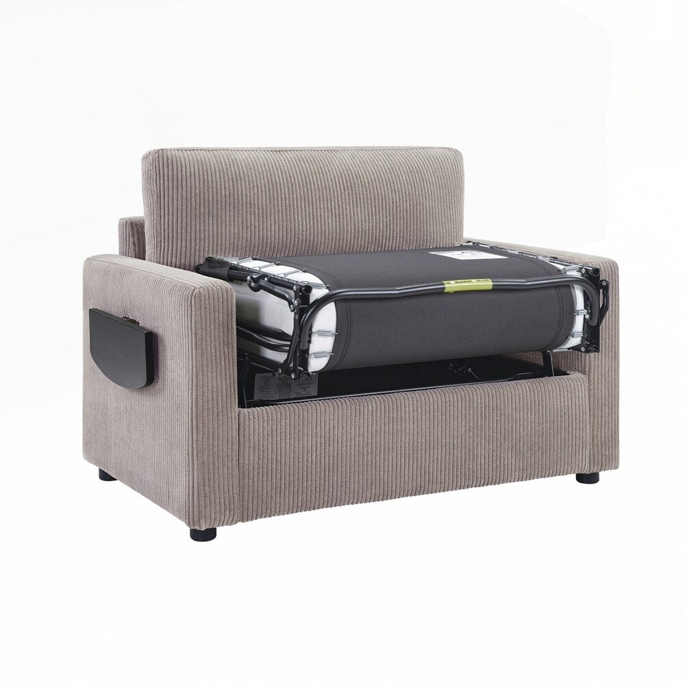 Divano letto a due posti con materasso pieghevole, tasca portaoggetti e due porte USB - 2 posti