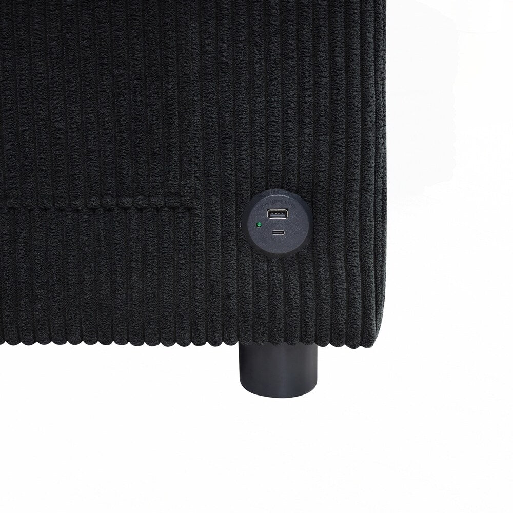 Divano letto a due posti con materasso pieghevole, tasca portaoggetti e due porte USB - 2 posti