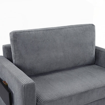 Divano letto a due posti con materasso pieghevole, tasca portaoggetti e due porte USB - 2 posti