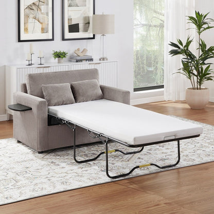 Divano letto a due posti con materasso pieghevole, tasca portaoggetti e due porte USB - 2 posti