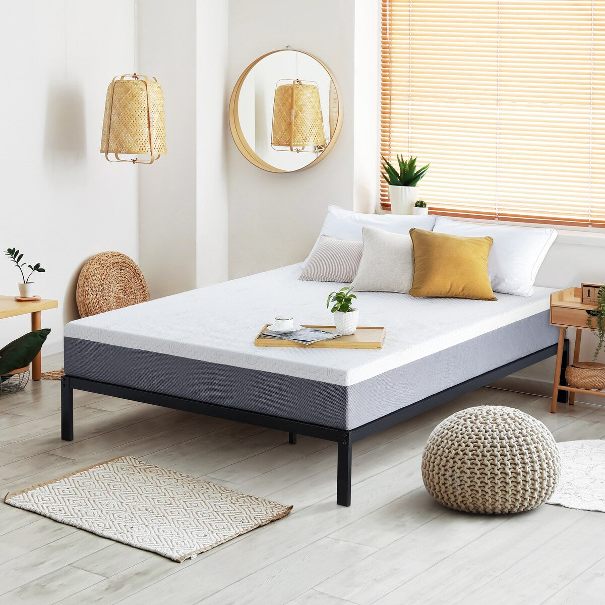 Materasso in memory foam Comfort Gel Sleeplanner da 10 pollici, grigio