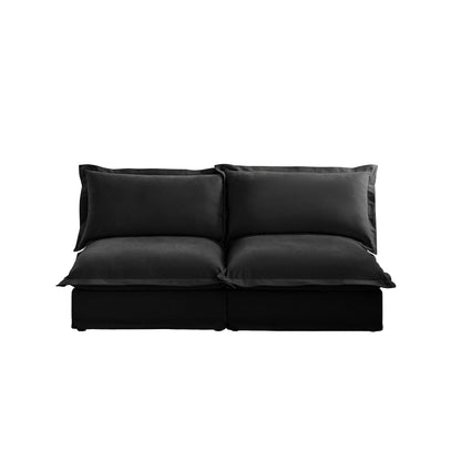 Divano a 2 posti senza braccioli con rivestimento foderato, divano con rivestimento foderato convertibile a combinazione libera