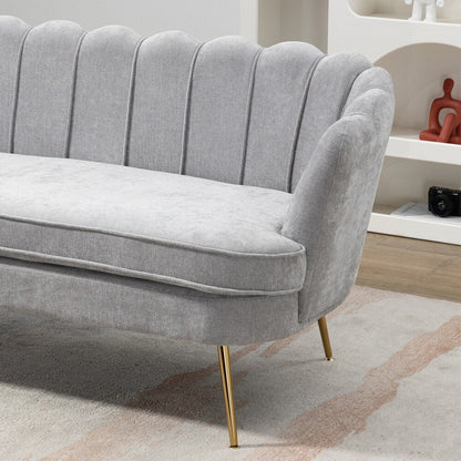 Divano a due posti per mini-stanze con gambe in metallo dorato - 2 posti