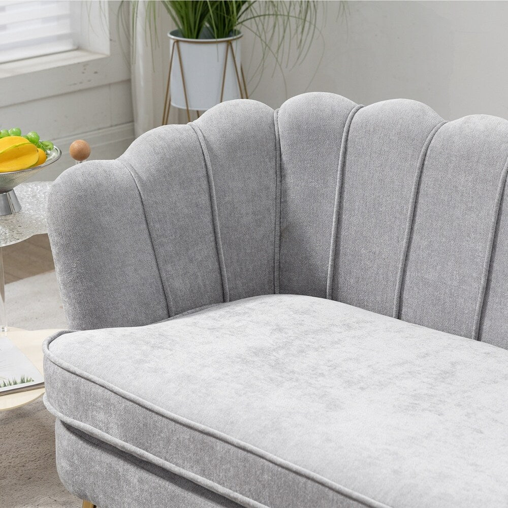 Divano a due posti per mini-stanze con gambe in metallo dorato - 2 posti