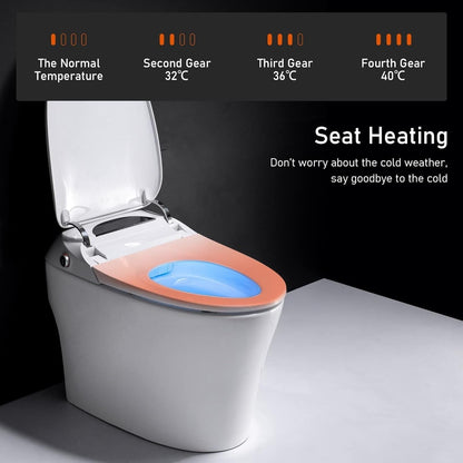 WC intelligente, WC bidet monoblocco per bagni, WC moderno allungato con acqua calda, doppio scarico automatico, funzionamento con sensore a pedale