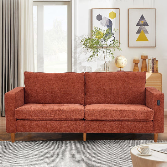 82.7 Divani per soggiorno, comodi divani a due posti, divano a due posti in velluto a coste, facile da montare con USB