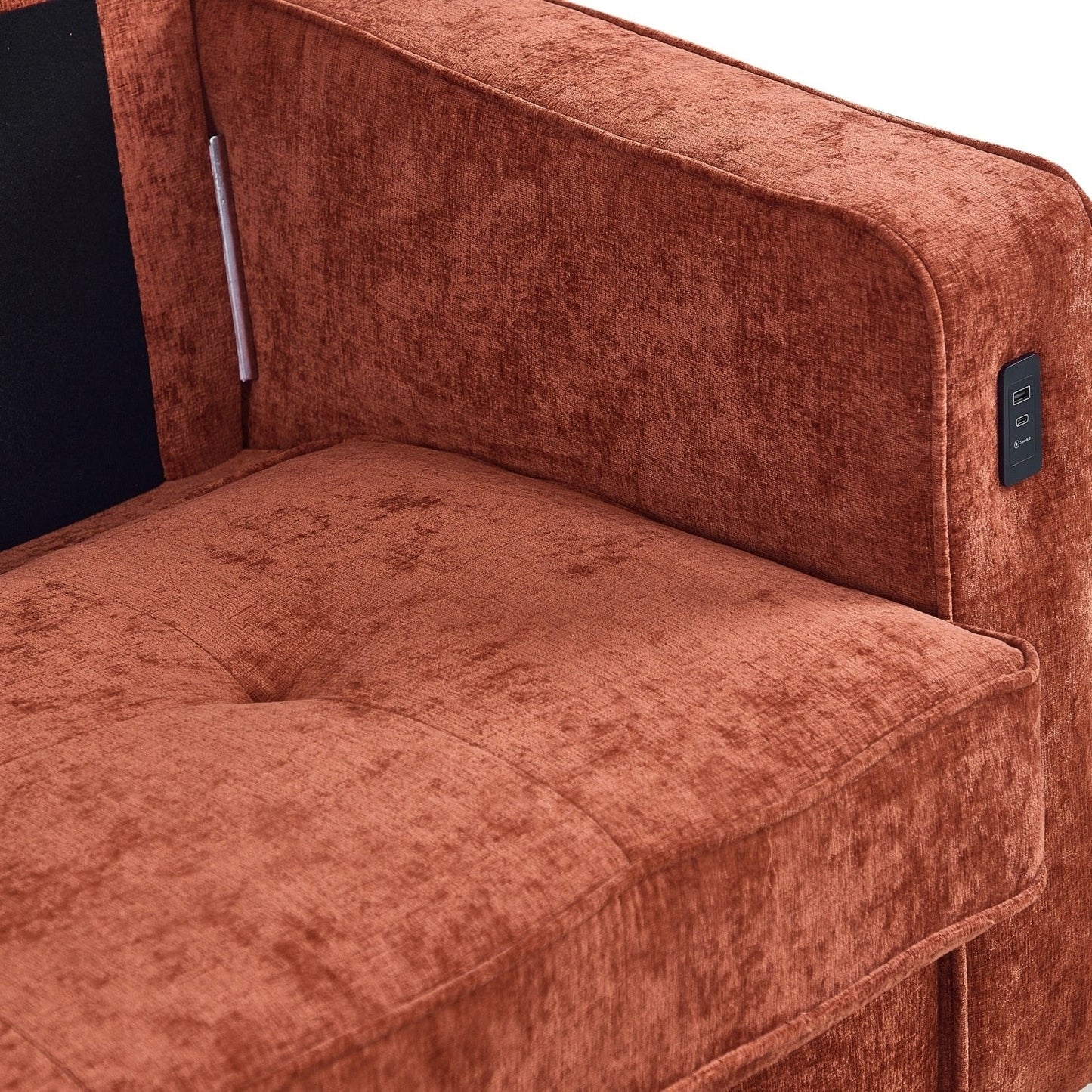 82.7 Divani per soggiorno, comodi divani a due posti, divano a due posti in velluto a coste, facile da montare con USB