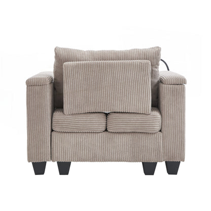 Divano letto in velluto a coste con porte USB