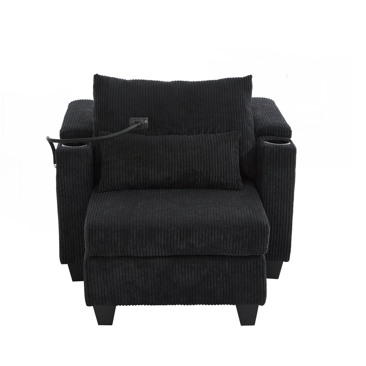 Divano letto in velluto a coste con porte USB