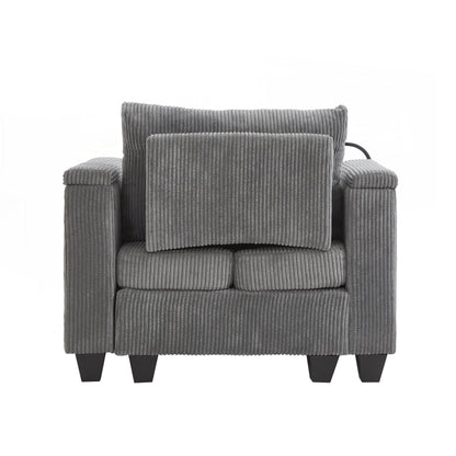 Divano letto in velluto a coste con porte USB