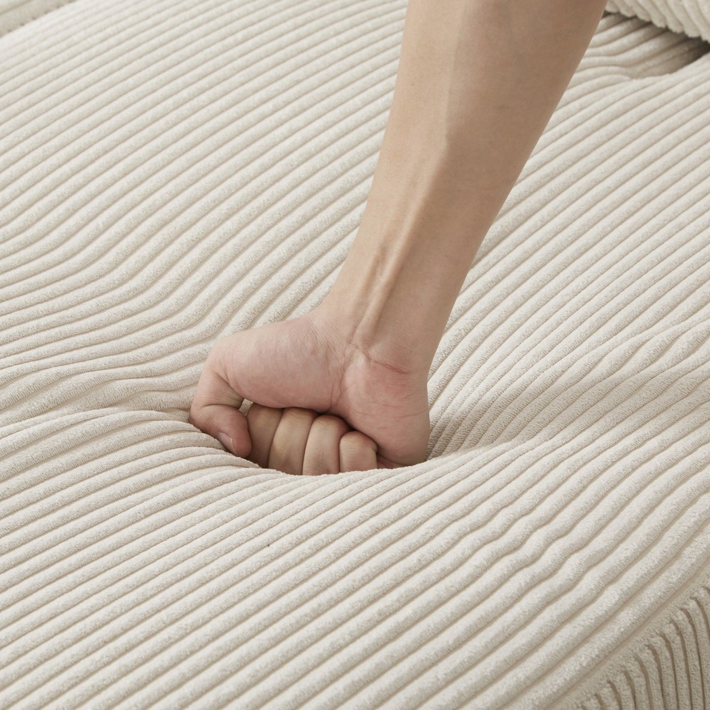 Divano letto in velluto a coste con porte USB