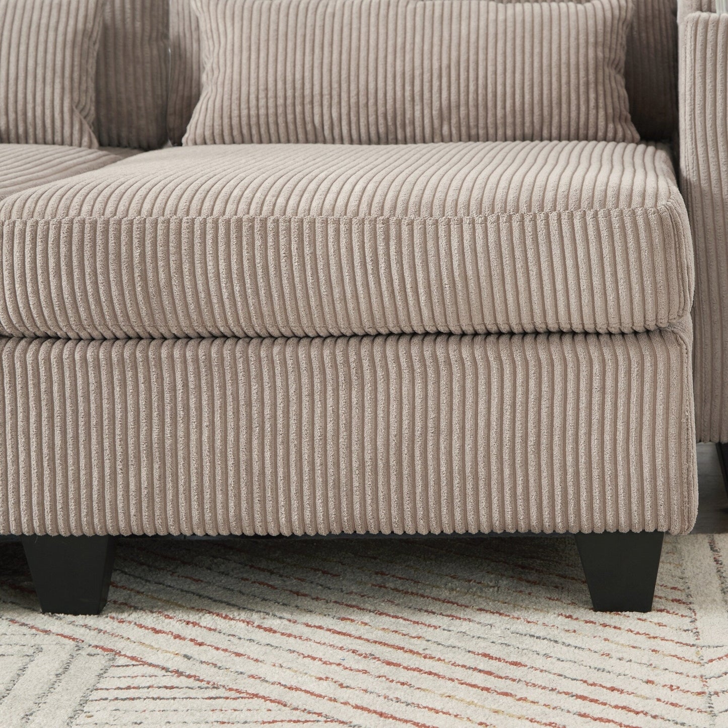 Divano letto in velluto a coste con porte USB