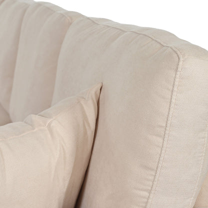 Divano con cuscini di schienale e seduta rimovibili e 2 cuscini