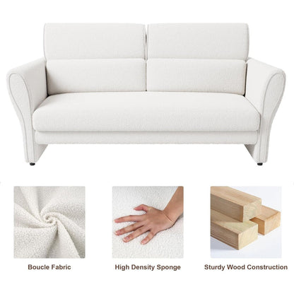 Divano, poltrona moderna in boucle, poltrona imbottita in peluche, comoda poltrona lounge