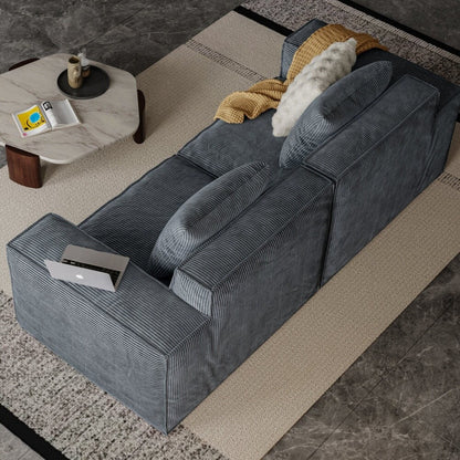 Divano per due persone in morbido velluto a coste nuvola