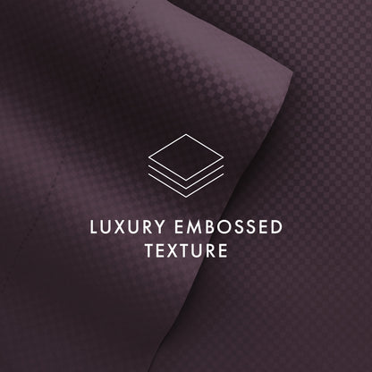 Set di lenzuola con tasca profonda Soft Essentials Double Brushed Embossed Checkered 4 pezzi