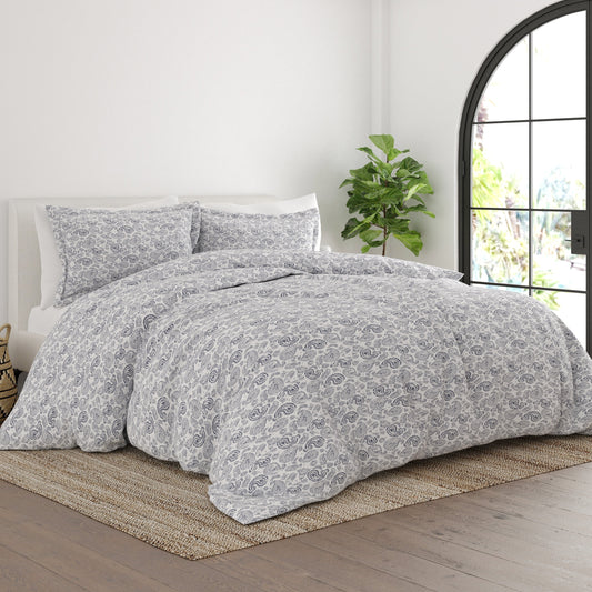 Set copripiumino oversize con stampa Paisley Simply Soft da 3 pezzi