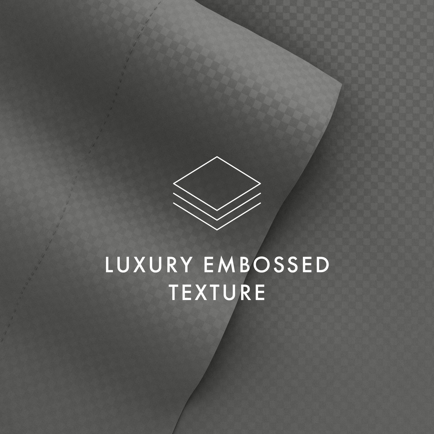 Set di lenzuola con tasca profonda Soft Essentials Double Brushed Embossed Checkered 4 pezzi