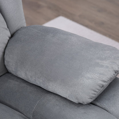 Poltrona reclinabile manuale con rivestimento in tessuto morbido, massaggiante e calore