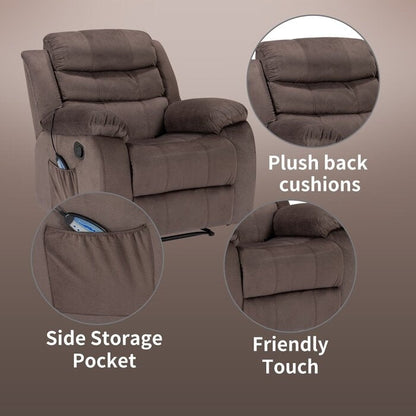 Poltrona reclinabile morbida con funzione massaggio e calore