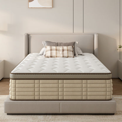 Materasso ibrido SogesSleep da 12 pollici in una scatola con design ergonomico in memory foam