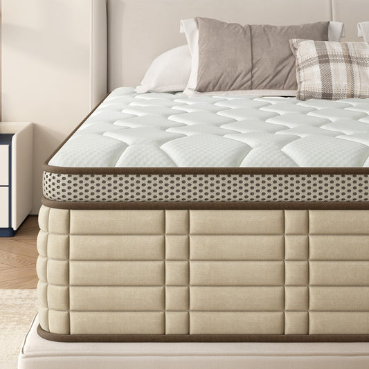 Materasso ibrido SogesSleep da 12 pollici in una scatola con design ergonomico in memory foam