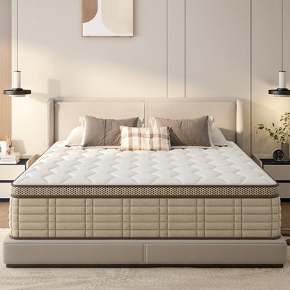 Materasso ibrido SogesSleep da 12 pollici in una scatola con design ergonomico in memory foam