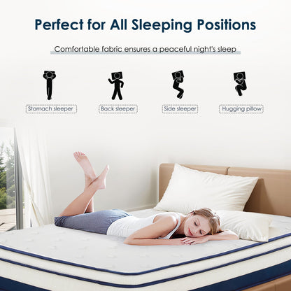 Materasso ibrido SogesSleep da 12 pollici in una scatola con memory foam