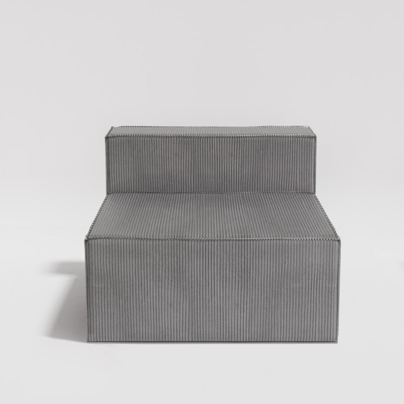 Divano a compressione in velluto a coste senza braccioli con schienale solido