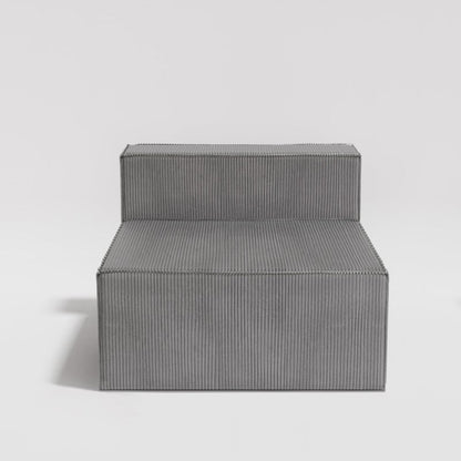 Divano a compressione in velluto a coste senza braccioli con schienale solido