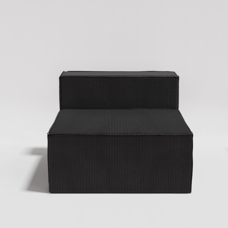 Divano a compressione in velluto a coste senza braccioli con schienale solido