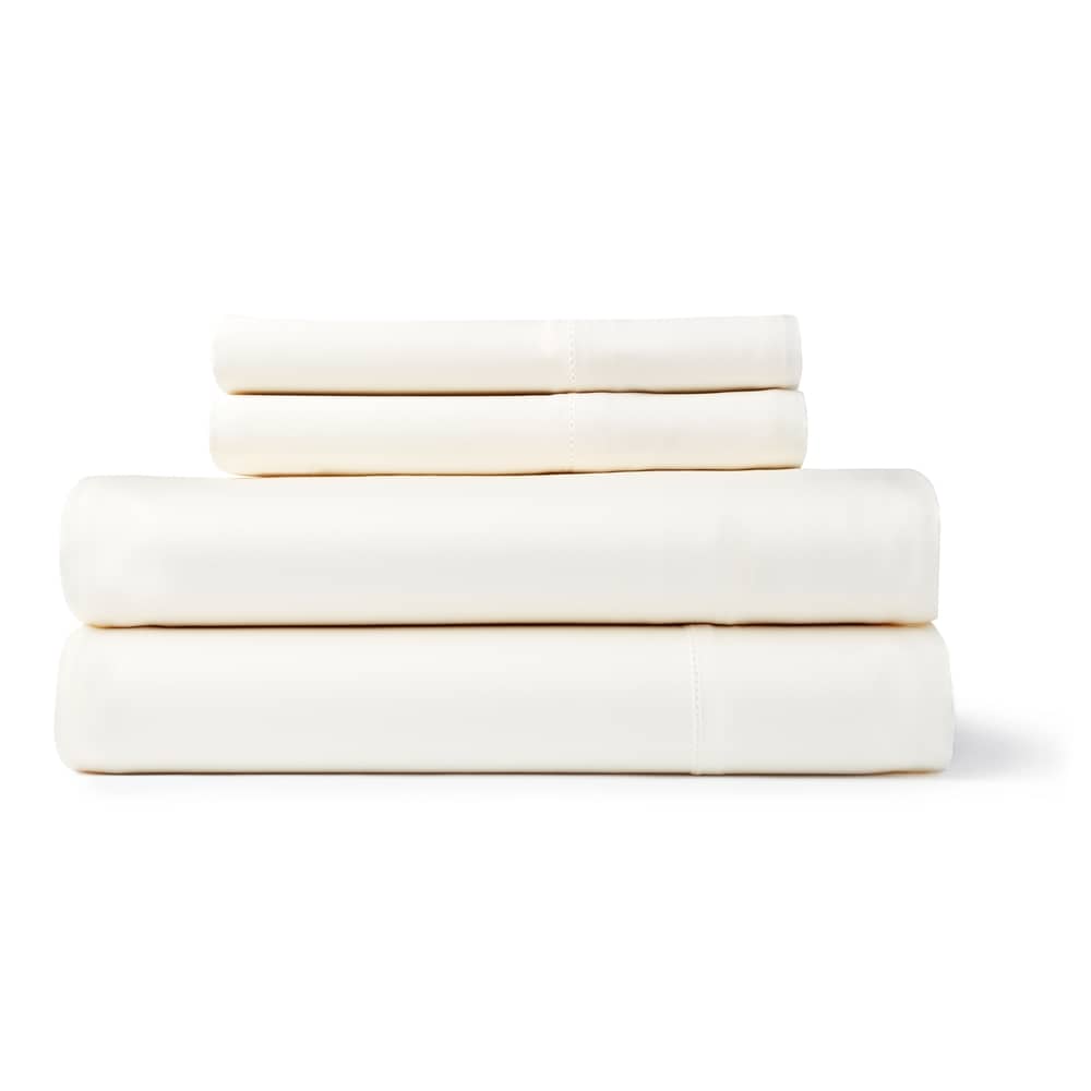 Set di lenzuola traspiranti in rayon di bambù tinta unita con tasche profonde