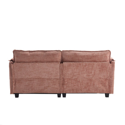 Costruzione solida, la struttura complessiva del divano è stabile, due sgabelli e divano a due posti con tasche laterali