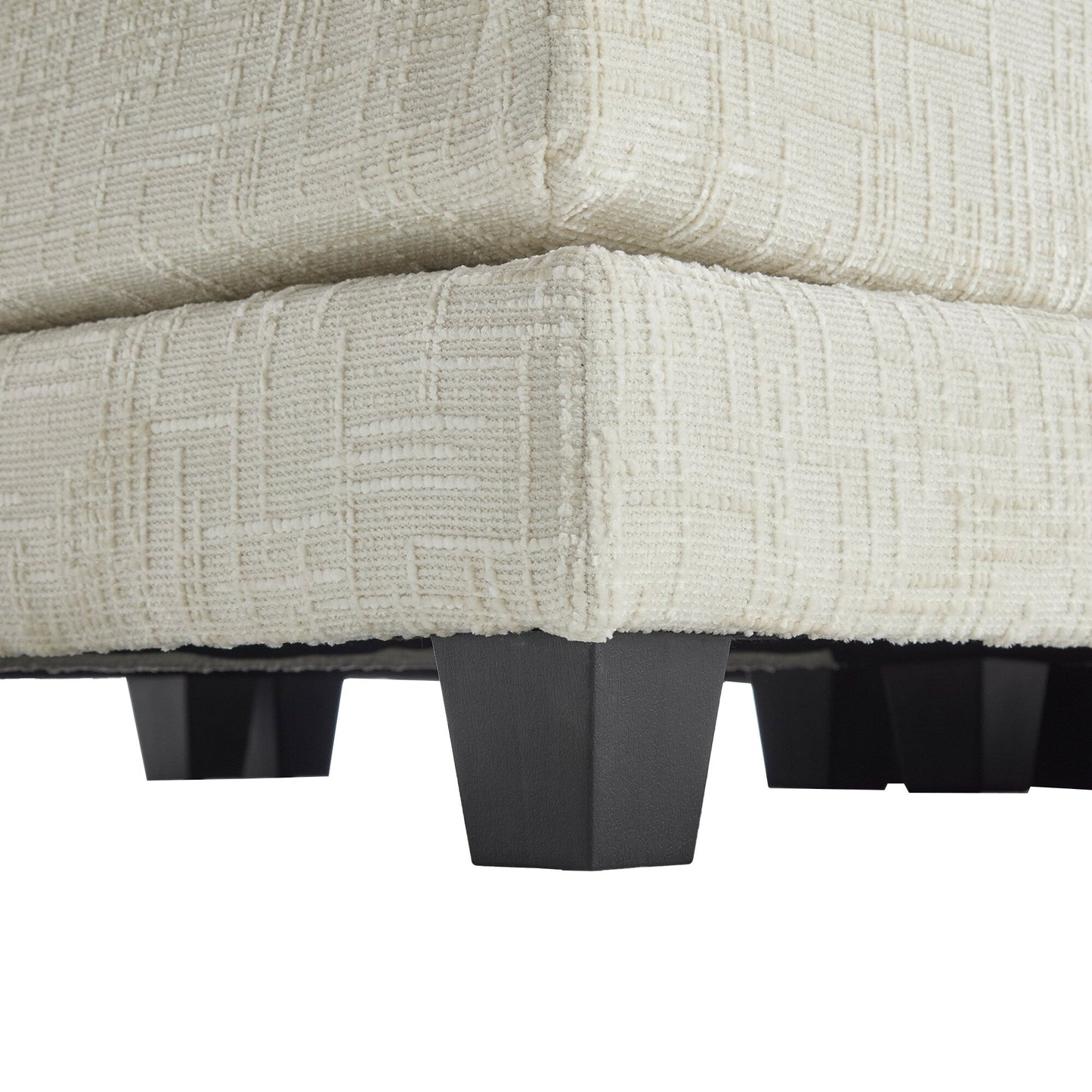 Costruzione solida, la struttura complessiva del divano è stabile, due sgabelli e divano a due posti con tasche laterali