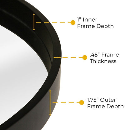 Specchio da parete rotondo classico in stile fattoria con cornice in legno