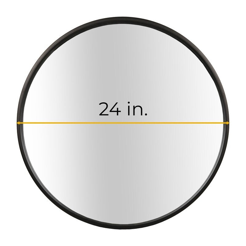 Specchio da parete rotondo classico in stile fattoria con cornice in legno