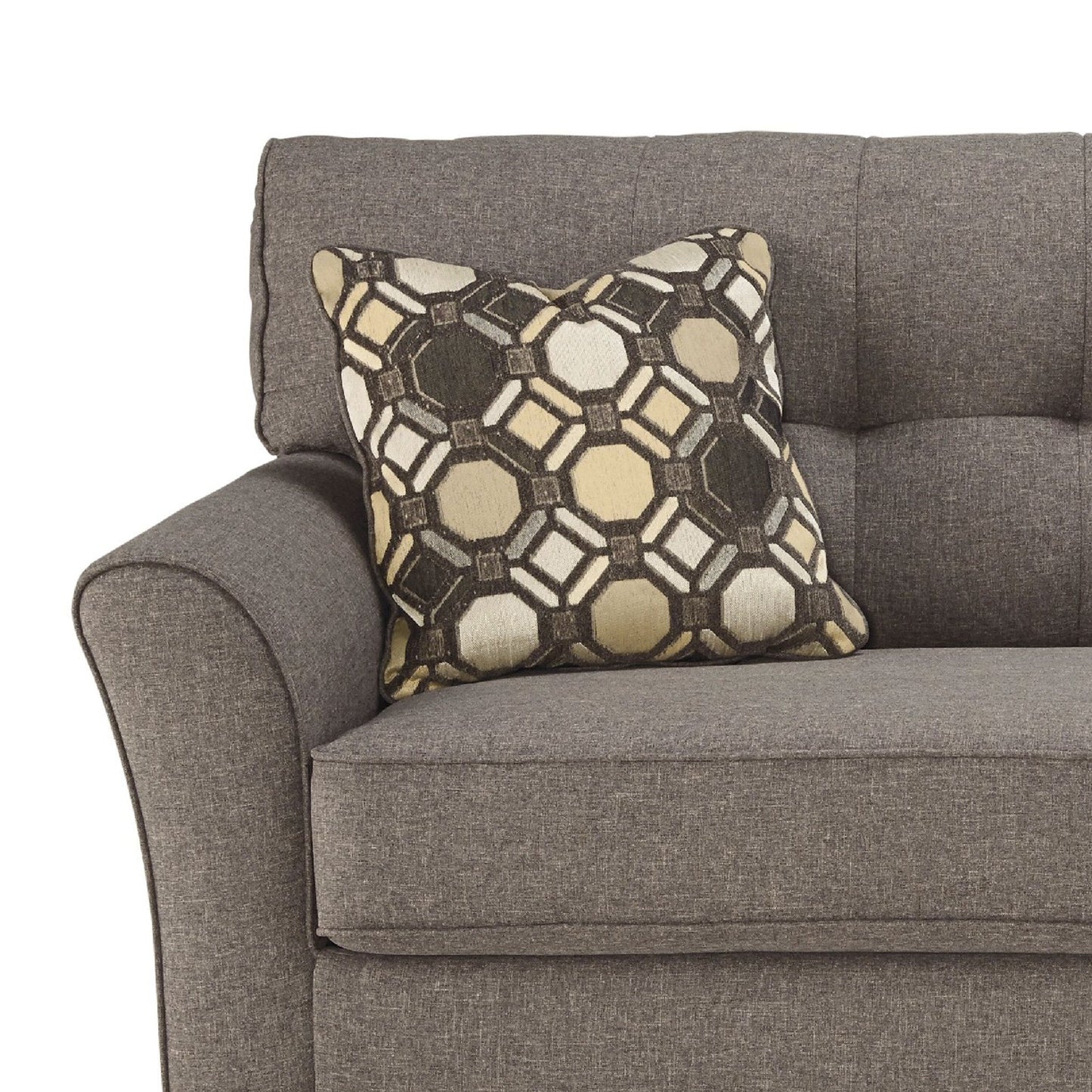 Divano letto Sona Full Size, poliestere grigio ardesia, 2 cuscini, 79 pollici