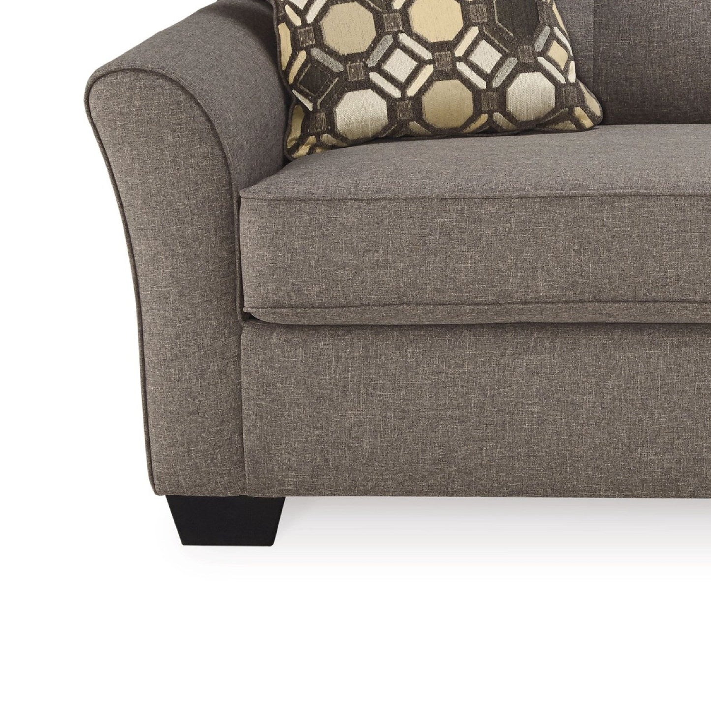 Divano letto Sona Full Size, poliestere grigio ardesia, 2 cuscini, 79 pollici