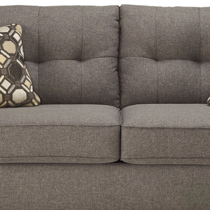 Divano letto Sona Full Size, poliestere grigio ardesia, 2 cuscini, 79 pollici