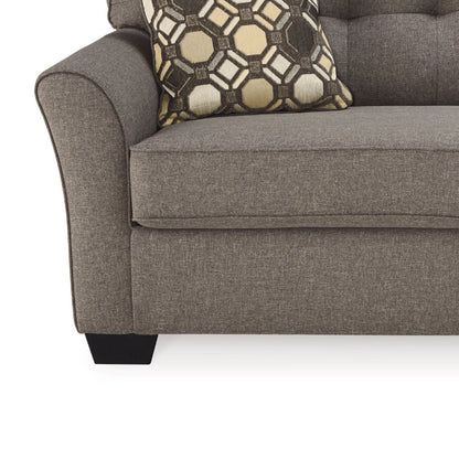 Divano Sona, poliestere grigio ardesia, 2 cuscini decorativi, 79 pollici