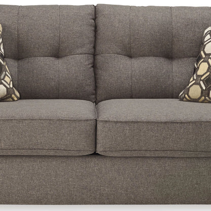 Divano Sona, poliestere grigio ardesia, 2 cuscini decorativi, 79 pollici