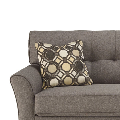 Divano Sona, poliestere grigio ardesia, 2 cuscini decorativi, 79 pollici