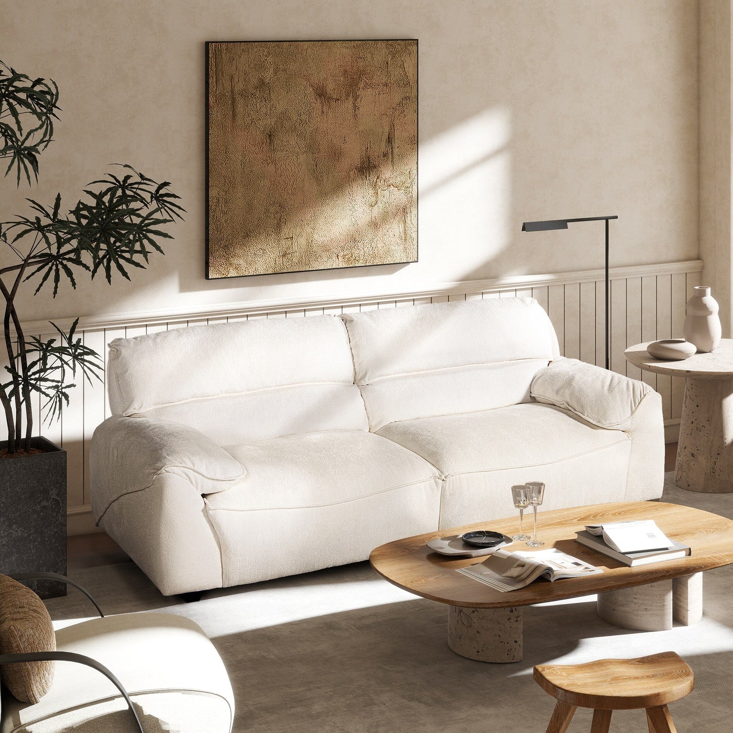 Divano componibile Sorrento 90.5 in ciniglia, 2 pezzi