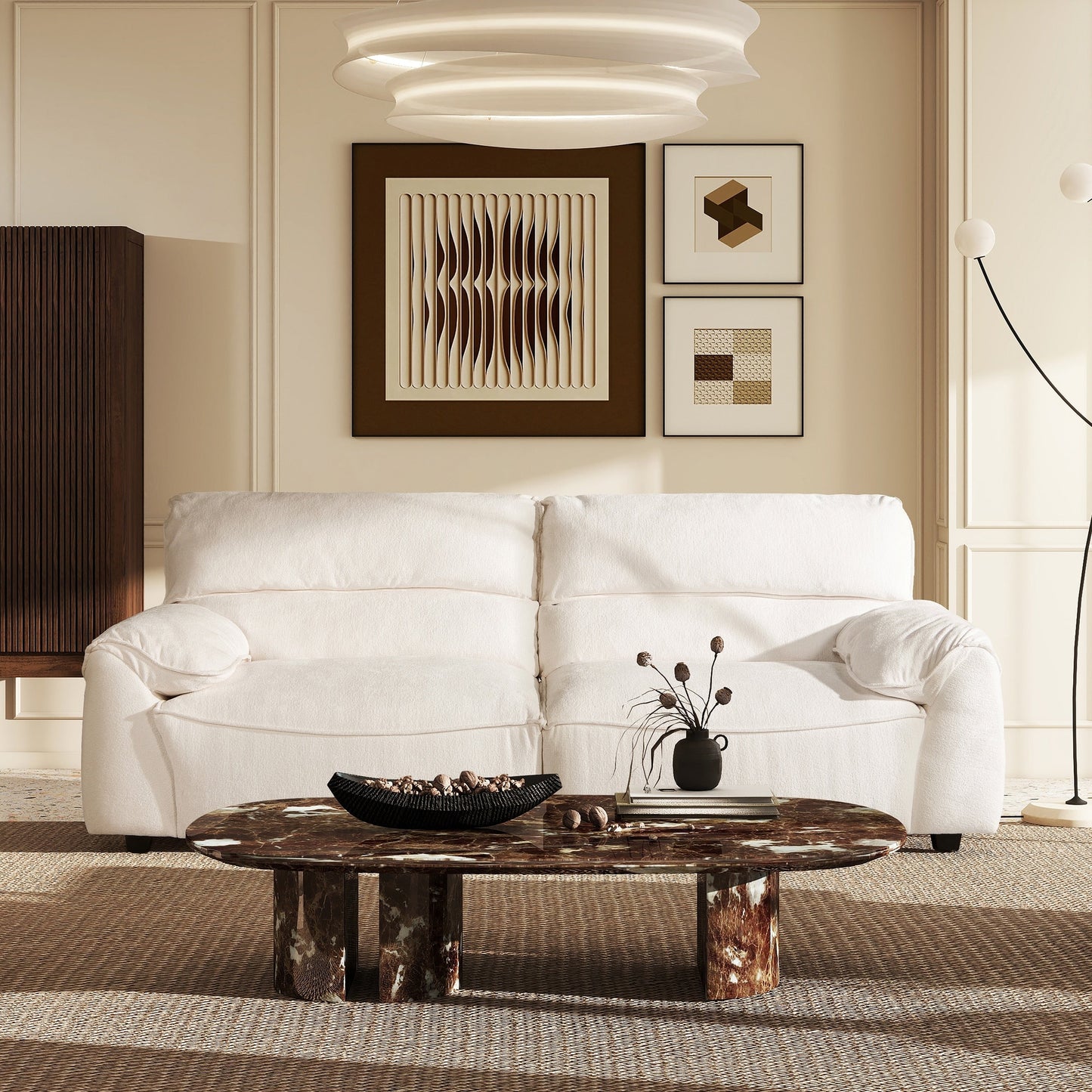 Divano componibile Sorrento 90.5 in ciniglia, 2 pezzi