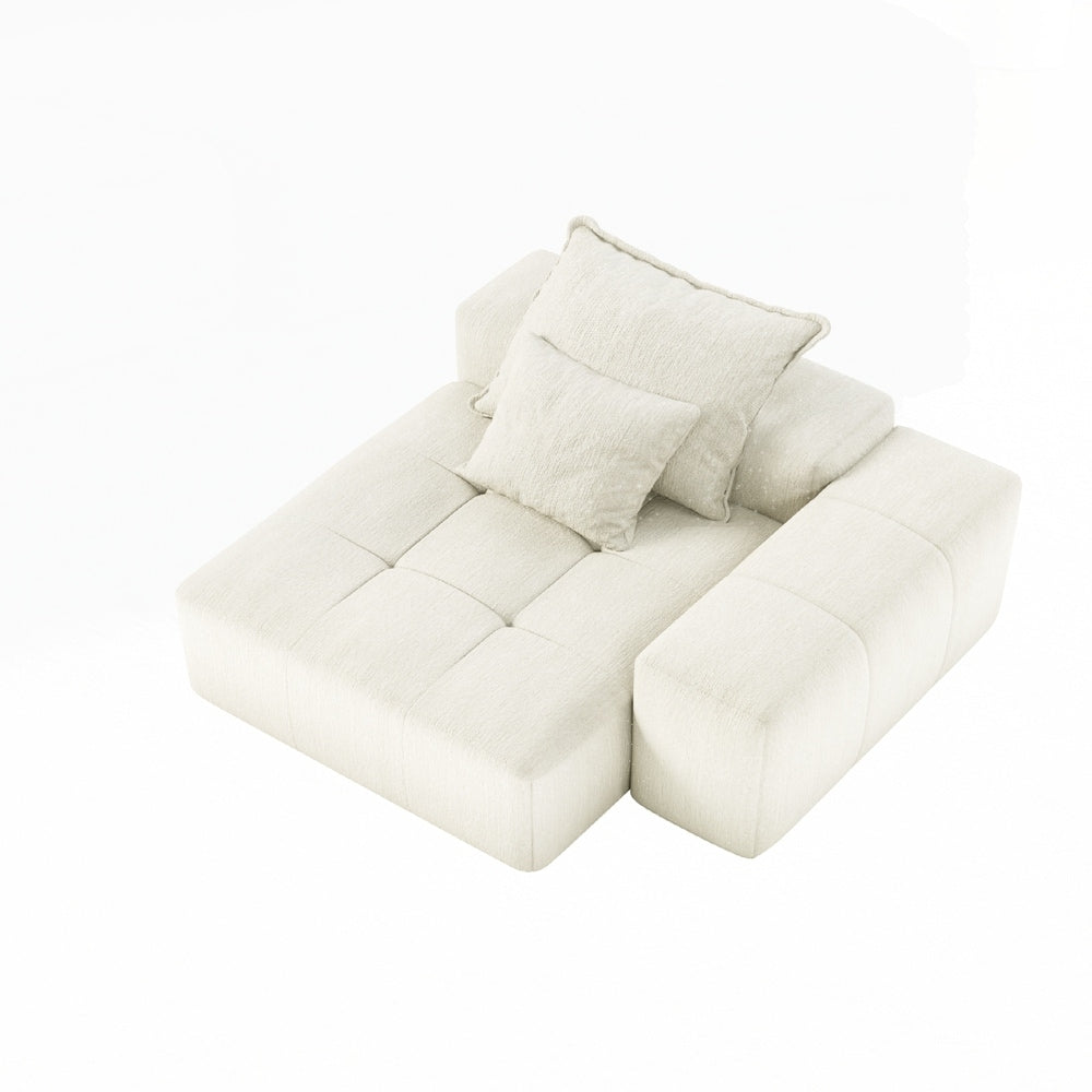 Divano con cuscino morbido in tessuto di ciniglia scintillante con 2 cuscini