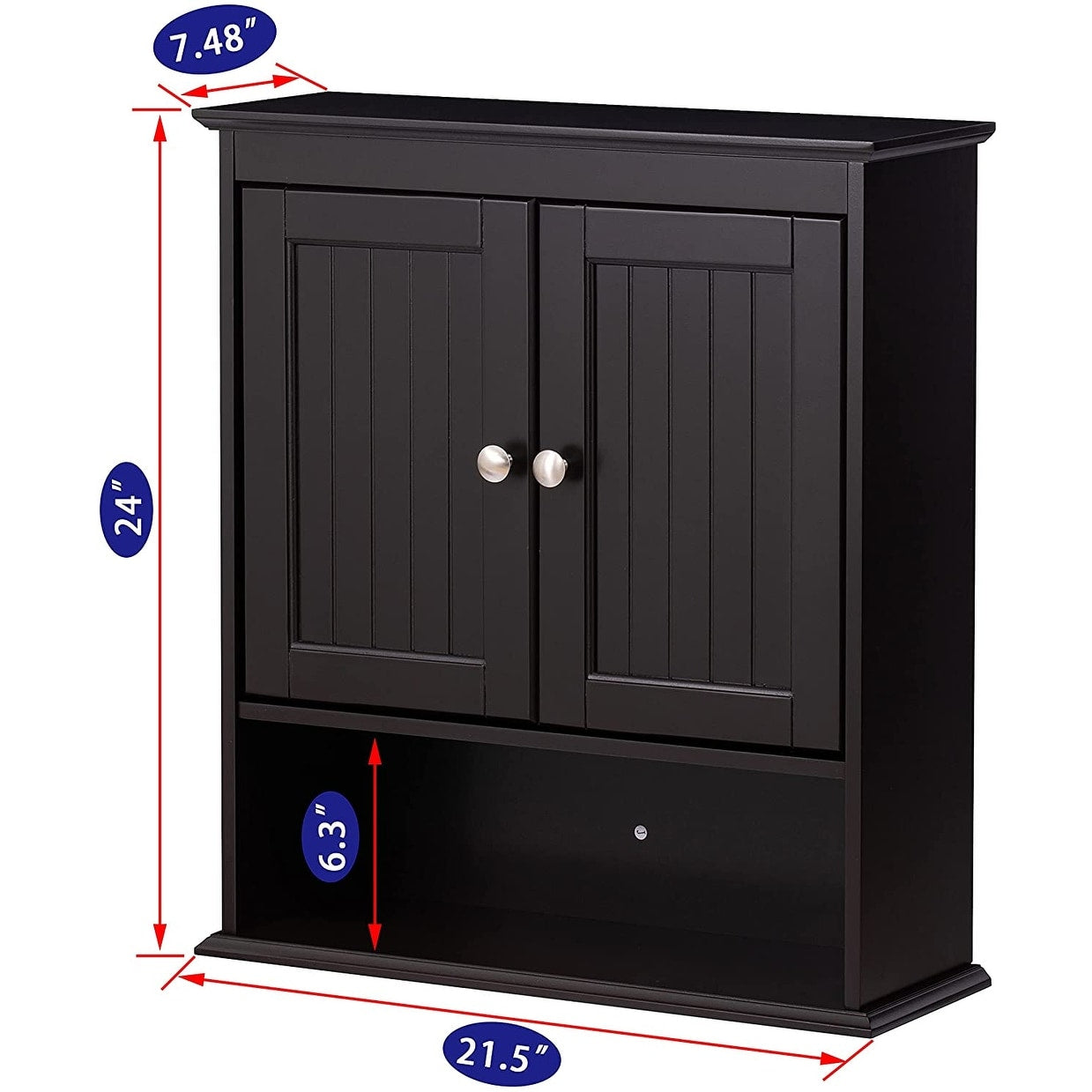 Spirich-Armadietto salvaspazio da parete per bagno sopra il WC con anta, in legno, bianco