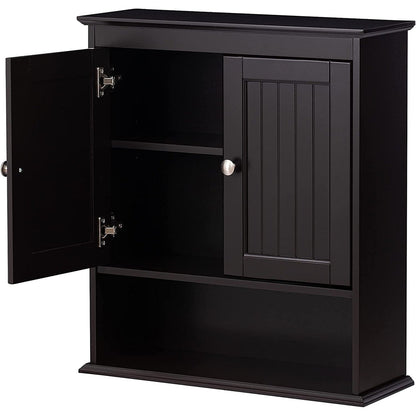 Spirich-Armadietto salvaspazio da parete per bagno sopra il WC con anta, in legno, bianco