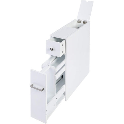 Mobiletto portaoggetti sottile per bagno Spirich Home, porta carta igienica indipendente, mobiletto portaoggetti con cassetto estraibile per bagno